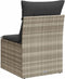 vidaXL - Tuinbank - zonder - armleuning - met - kussens - poly - rattan - lichtgrijs