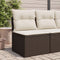 vidaXL - Tuinbank - zonder - armleuning - met - kussens - poly - rattan - bruin
