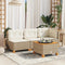 vidaXL - Tuinbank - zonder - armleuning - met - kussens - poly - rattan - beige