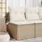 vidaXL - Tuinbank - zonder - armleuning - met - kussens - poly - rattan - beige