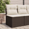 vidaXL - Tuinbank - zonder - armleuning - met - kussens - poly - rattan - bruin