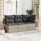 vidaXL - Tuinbank - zonder - armleuning - met - kussens - poly - rattan - lichtgrijs