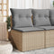 vidaXL - Tuinbank - zonder - armleuning - met - kussens - poly - rattan - beige