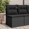 vidaXL - Tuinbank - zonder - armleuning - met - kussens - poly - rattan - zwart