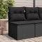 vidaXL - Tuinbank - zonder - armleuning - met - kussens - poly - rattan - zwart
