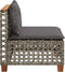 vidaXL - Tuinbank - zonder - armleuning - met - kussens - poly - rattan - grijs