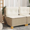 vidaXL - Tuinbank - zonder - armleuning - met - kussens - poly - rattan - beige