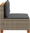 vidaXL - Tuinbank - zonder - armleuning - met - kussens - poly - rattan - grijs