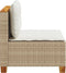 vidaXL - Tuinbank - zonder - armleuning - met - kussens - poly - rattan - beige