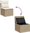 vidaXL - Tuinbank - zonder - armleuning - met - kussens - poly - rattan - beige