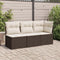 vidaXL - Tuinbank - zonder - armleuning - met - kussens - poly - rattan - bruin