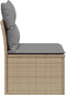 vidaXL - Tuinbank - zonder - armleuning - met - kussens - poly - rattan - beige
