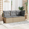 vidaXL - Tuinbank - zonder - armleuning - met - kussens - poly - rattan - beige
