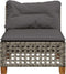 vidaXL - Tuinbank - zonder - armleuning - met - kussens - poly - rattan - grijs