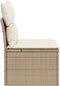 vidaXL - Tuinbank - zonder - armleuning - met - kussens - poly - rattan - beige