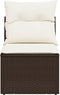 vidaXL - Tuinbank - zonder - armleuning - met - kussens - poly - rattan - bruin