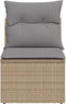 vidaXL - Tuinbank - zonder - armleuning - met - kussens - poly - rattan - beige