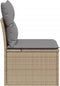vidaXL - Tuinbank - zonder - armleuning - met - kussens - poly - rattan - beige
