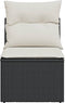 vidaXL - Tuinbank - zonder - armleuning - met - kussens - poly - rattan - zwart