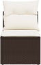 vidaXL - Tuinbank - zonder - armleuning - met - kussens - poly - rattan - bruin