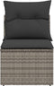 vidaXL - Tuinbank - zonder - armleuning - met - kussens - poly - rattan - grijs