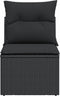 vidaXL - Tuinbank - zonder - armleuning - met - kussens - poly - rattan - zwart