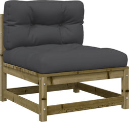 vidaXL - Tuinbank - zonder - armleuningen - met - kussens - hout