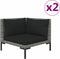 vidaXL - Tuinbanken - 2 - st - met - kussens - halfrond - poly - rattan