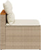 vidaXL - Tuinbanken - 2 - st - zonder - armleuning - met - kussens - poly - rattan - beige
