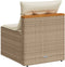 vidaXL - Tuinbanken - 2 - st - zonder - armleuning - met - kussens - poly - rattan - beige