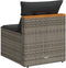vidaXL - Tuinbanken - 2 - st - zonder - armleuning - met - kussens - poly - rattan - grijs
