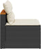 vidaXL - Tuinbanken - 2 - st - zonder - armleuning - met - kussens - poly - rattan - zwart