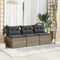 vidaXL - Tuinbanken - 2 - st - zonder - armleuning - met - kussens - poly - rattan - grijs