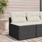 vidaXL - Tuinbanken - 2 - st - zonder - armleuning - met - kussens - poly - rattan - zwart