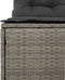 vidaXL - Tuinbanken - 2 - st - zonder - armleuning - met - kussens - poly - rattan - grijs