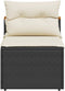 vidaXL - Tuinbanken - 2 - st - zonder - armleuning - met - kussens - poly - rattan - zwart