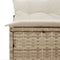 vidaXL - Tuinbanken - 2 - st - zonder - armleuning - met - kussens - poly - rattan - beige