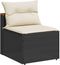 vidaXL - Tuinbanken - 2 - st - zonder - armleuning - met - kussens - poly - rattan - zwart