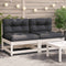 vidaXL - Tuinbanken - 2 - st - zonder - armleuningen - met - kussens - grenenhout - wit