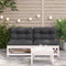 vidaXL - Tuinbanken - 2 - st - zonder - armleuningen - met - kussens - grenenhout - wit