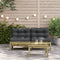 vidaXL - Tuinbanken - 2 - st - zonder - armleuningen - met - kussens - hout
