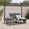 vidaXL - Tuinbanken - met - kussens - 2 - st - gepoedercoat - staal - zwart