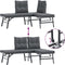 vidaXL - Tuinbanken - met - kussens - 2 - st - gepoedercoat - staal - zwart