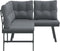 vidaXL - Tuinbanken - met - kussens - 2 - st - gepoedercoat - staal - zwart
