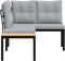 vidaXL - Tuinbanken - met - kussens - 2 - st - gepoedercoat - staal - zwart