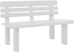 vidaXL - Tuinbankje - 110x52x71 - cm - polypropeen - wit