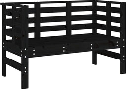 vidaXL - Tuinbankje - 111,5x53x71 - cm - massief - grenenhout - zwart