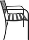 vidaXL - Tuinbankje - 119 - cm - staal - zwart