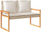 vidaXL - Tuinbankje - met - kussen - poly - rattan - en - acaciahout - gemengd - beige