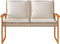vidaXL - Tuinbankje - met - kussen - poly - rattan - en - acaciahout - gemengd - beige